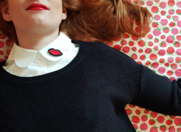 Broche Bouche - février - Saint-Valentin - Les Arts Domestiques - Broderie Strasbourg