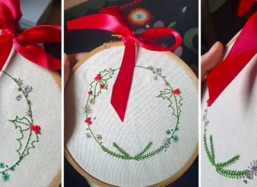Broderie couronne avent